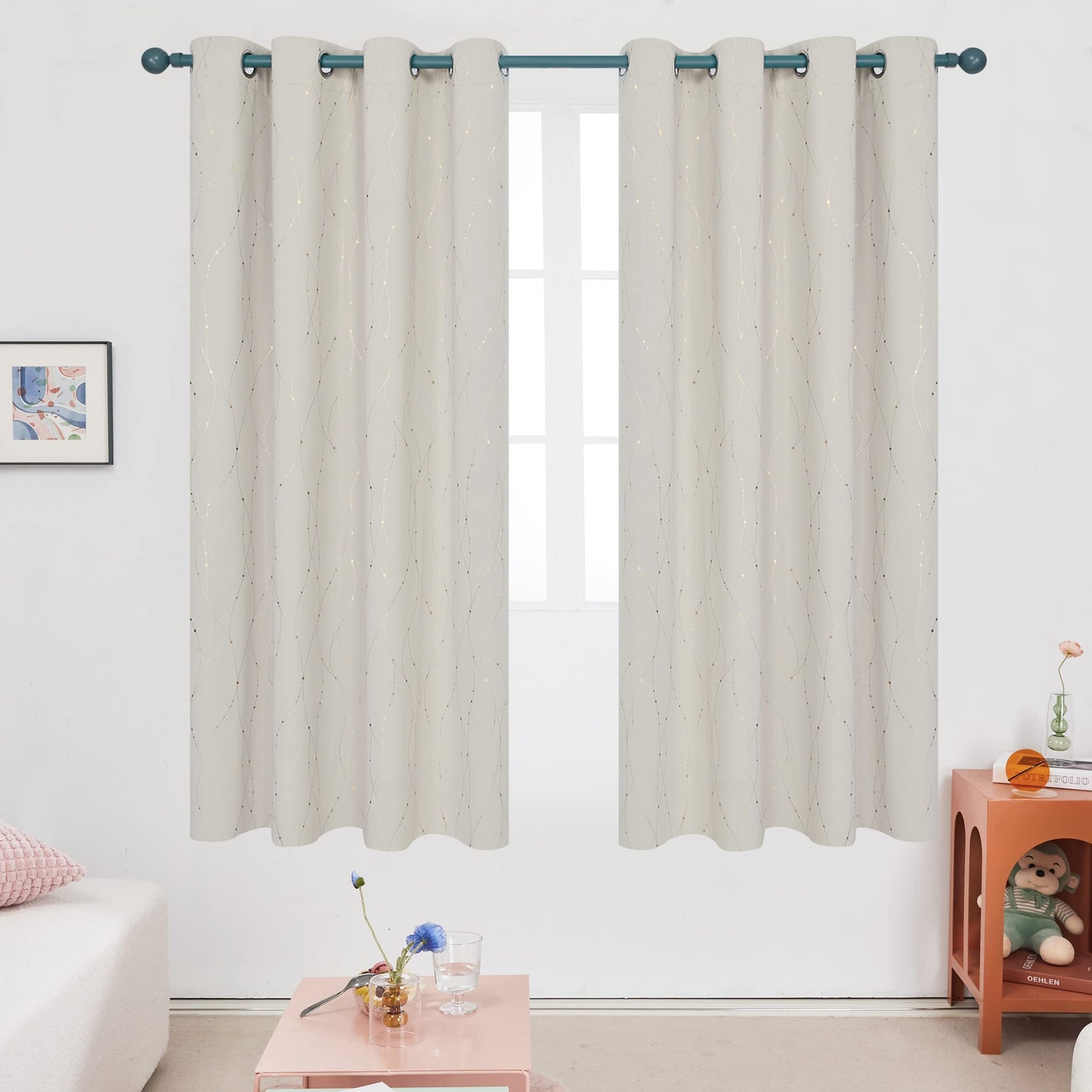 Deconovo Blackout Curtains 84 Inches Long, Thermal Insulated Energy Saving Curtains for Bedroom, Noise Reduction Curtain Drapes for Living Room (52W x 84L Inch, Grey, 2 Panels)