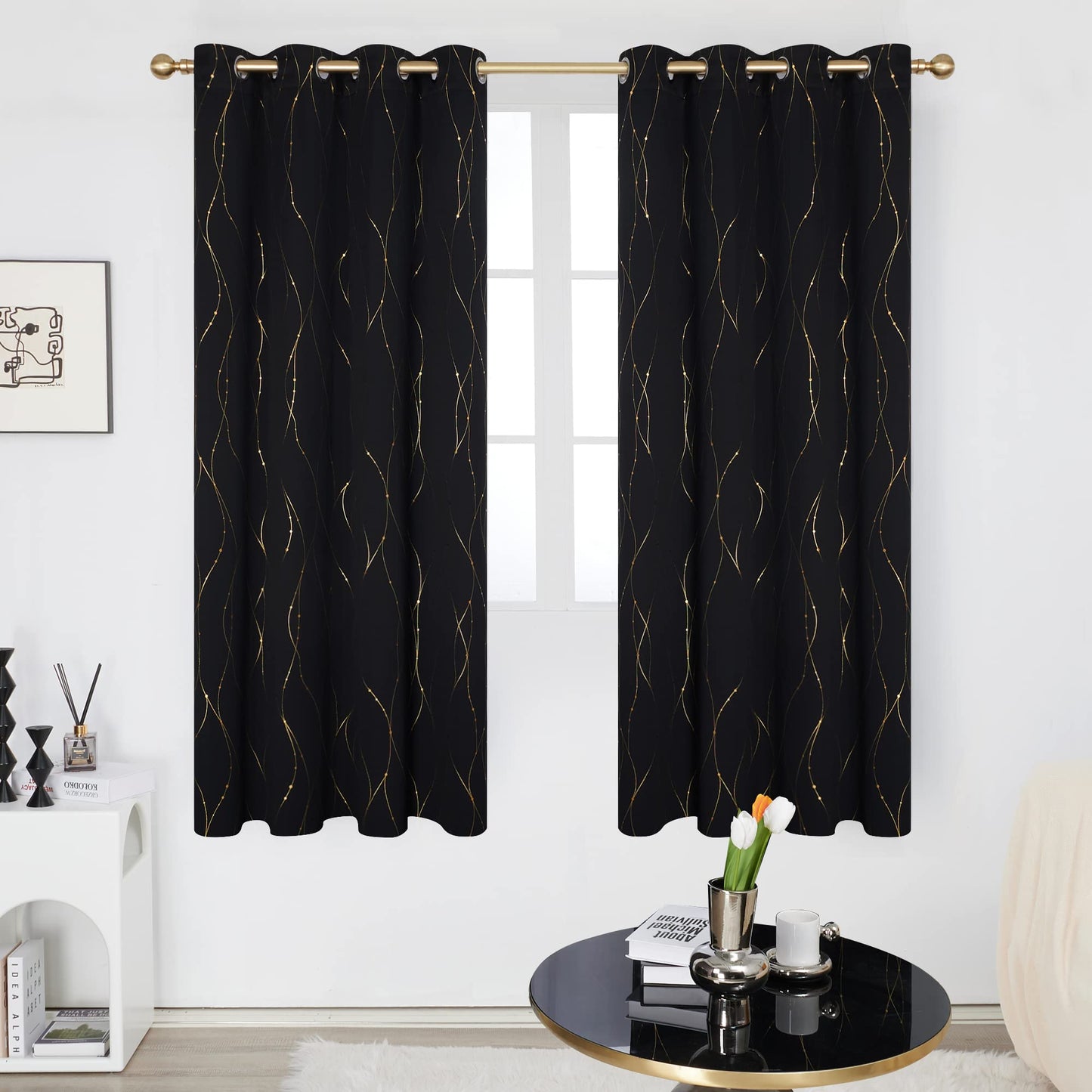 Deconovo Blackout Curtains 84 Inches Long, Thermal Insulated Energy Saving Curtains for Bedroom, Noise Reduction Curtain Drapes for Living Room (52W x 84L Inch, Grey, 2 Panels)