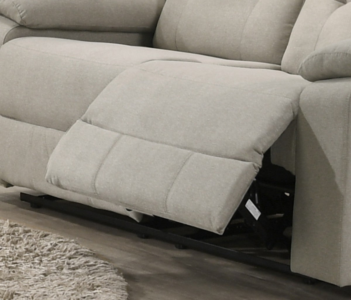 Tufted Linen Recliner Sofa – Beige