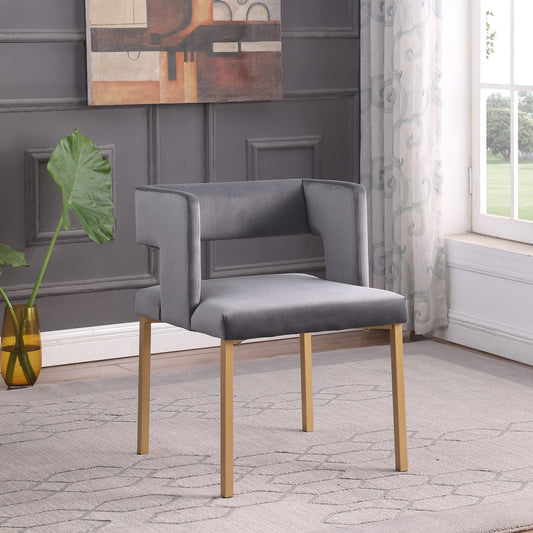 Velvet Dining Chair, Set of 2 – Grey