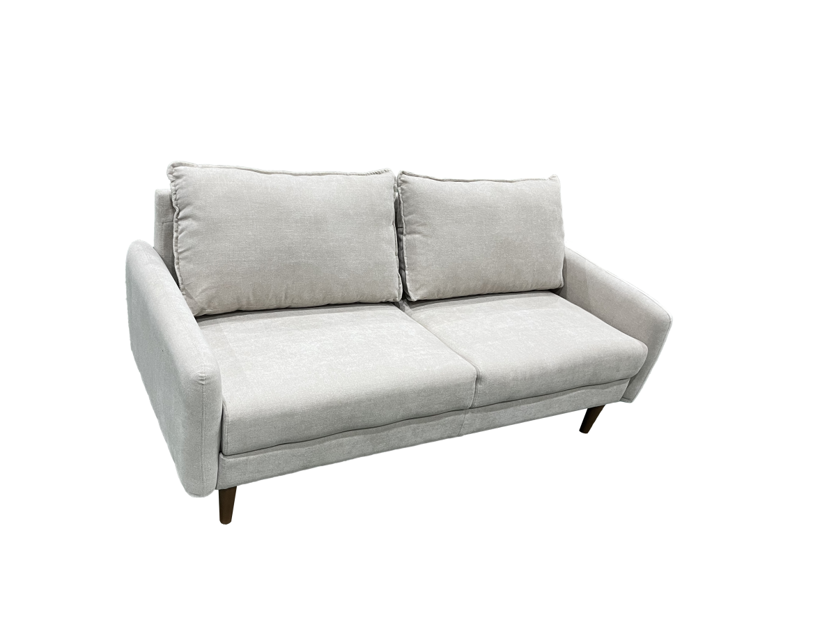 Ellison Contemporary 3-Seater Sofa - Light Grey Polyester Fabric Upholstery