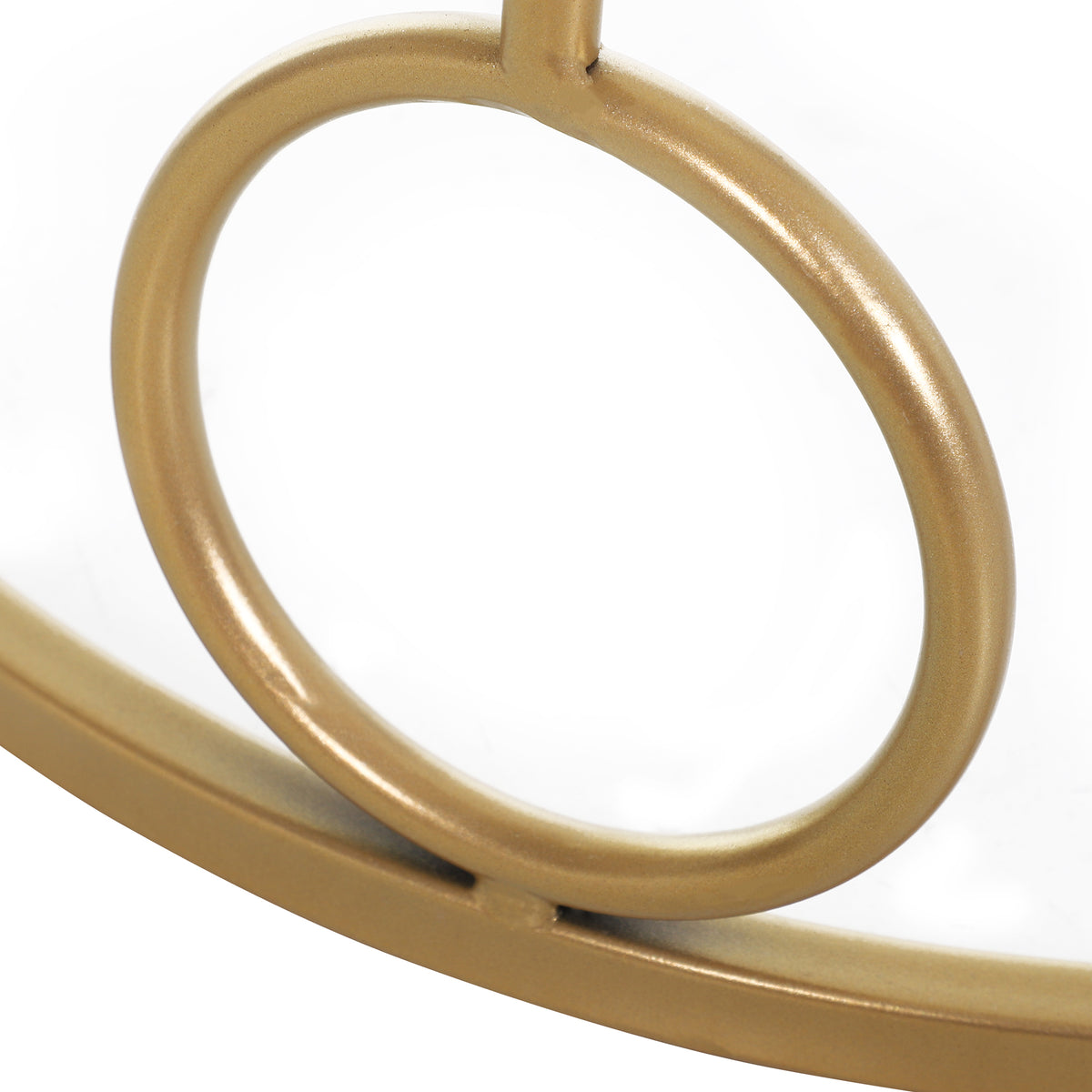 Gold Round Nesting Coffee Tables, Set of 2, Tempered Glass Top