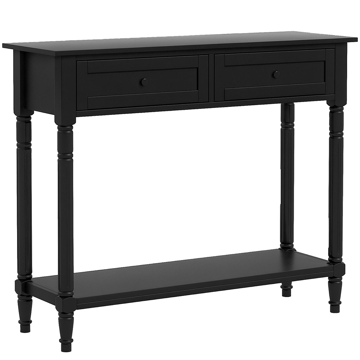 Hallway Console Table with 2 Drawers, Black