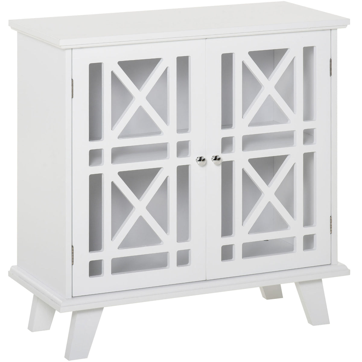 Storage Cabinet with Fretwork Doors and Shelf – 31"W x 31"H