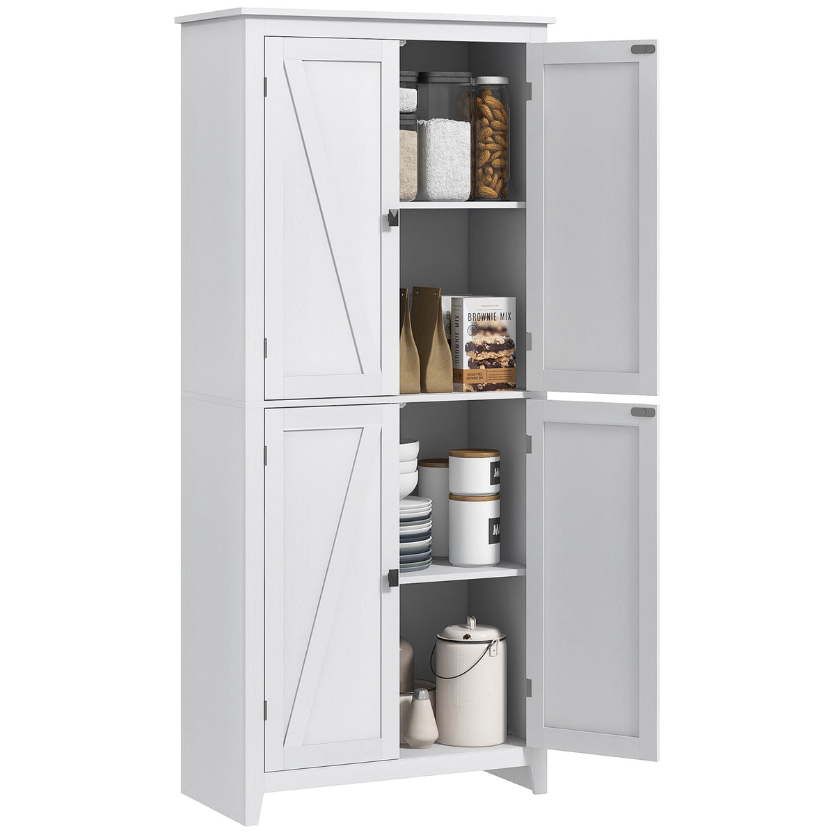Kitchen Pantry Cabinet with Doors and Shelves – 32"W x 72"H