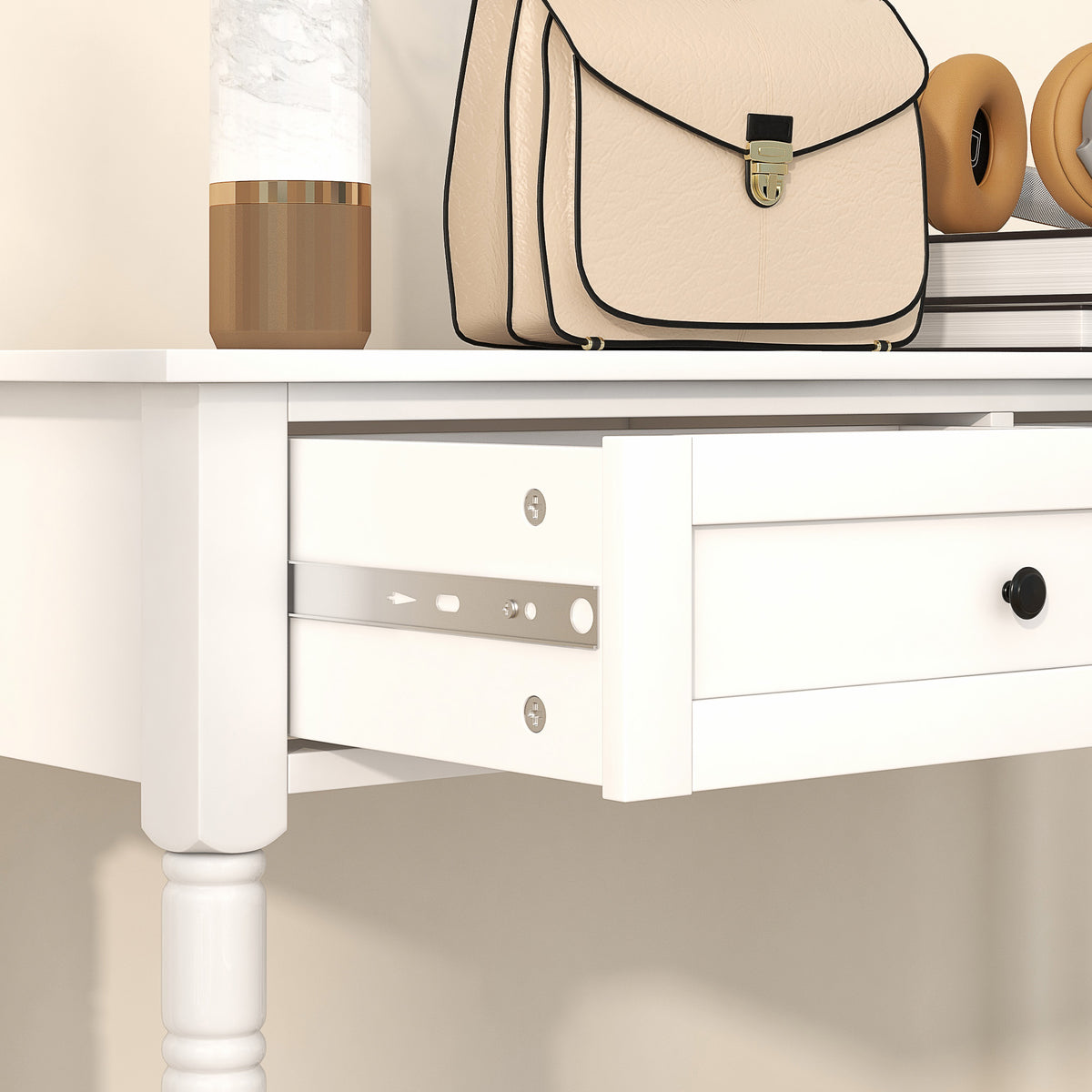 Hallway Console Table with 2 Drawers, White