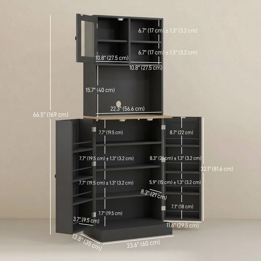 Tall Kitchen Pantry Cabinet with Adjustable Shelves – 24"W x 67"H