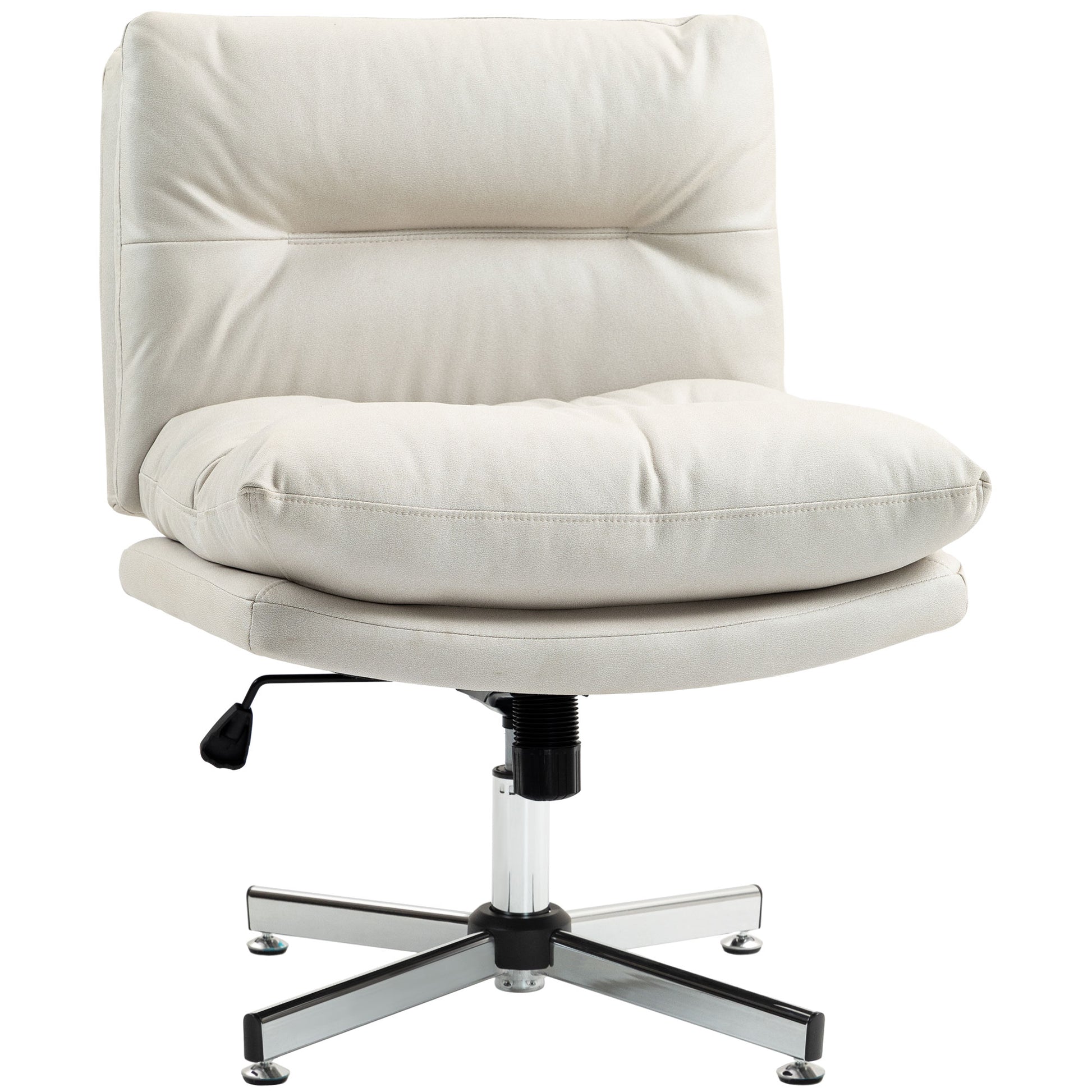 HOMCOM Armless Criss Cross Office Chair: Adjustable Height, Tilt, Swivel, Cushioned