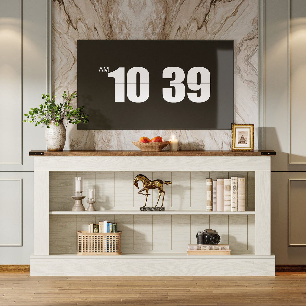 63" TV Stand, Modern Entertainment Center Media Console For 75" TV