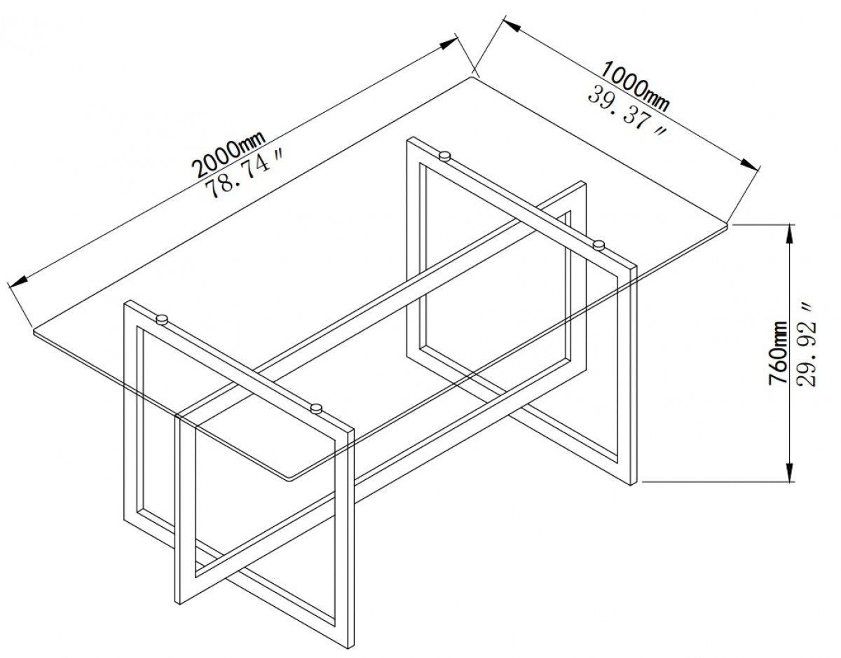 Glass Dining Table – Silver