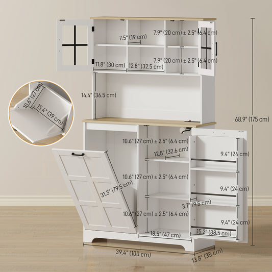 Kitchen Pantry Cabinet with Charging Station – 39"W x 69"H