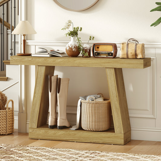 55" Farmhouse 2-Tier Console Table