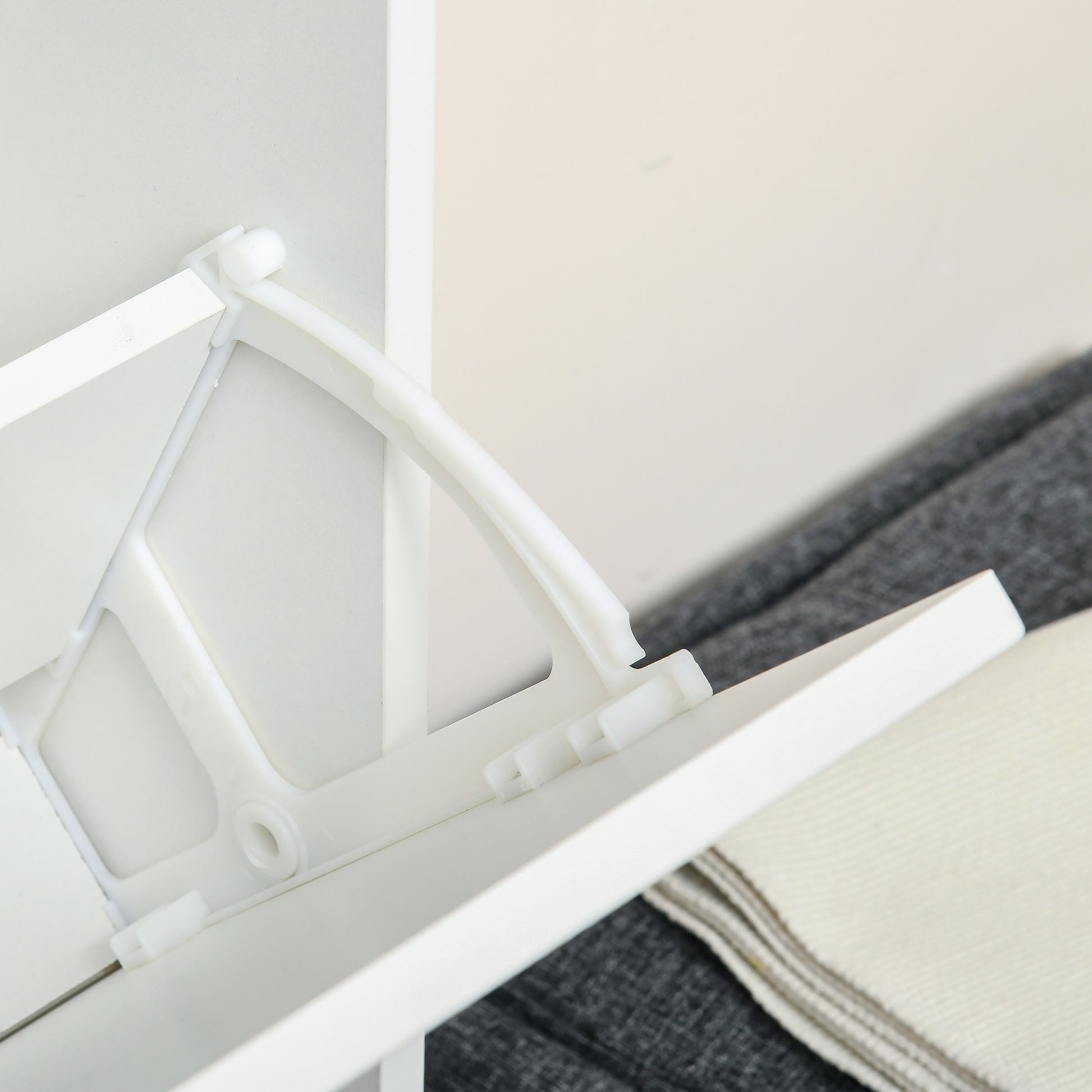 HOMCOM Narrow White Wooden Shoe Cabinet with 3 Flip Drawers