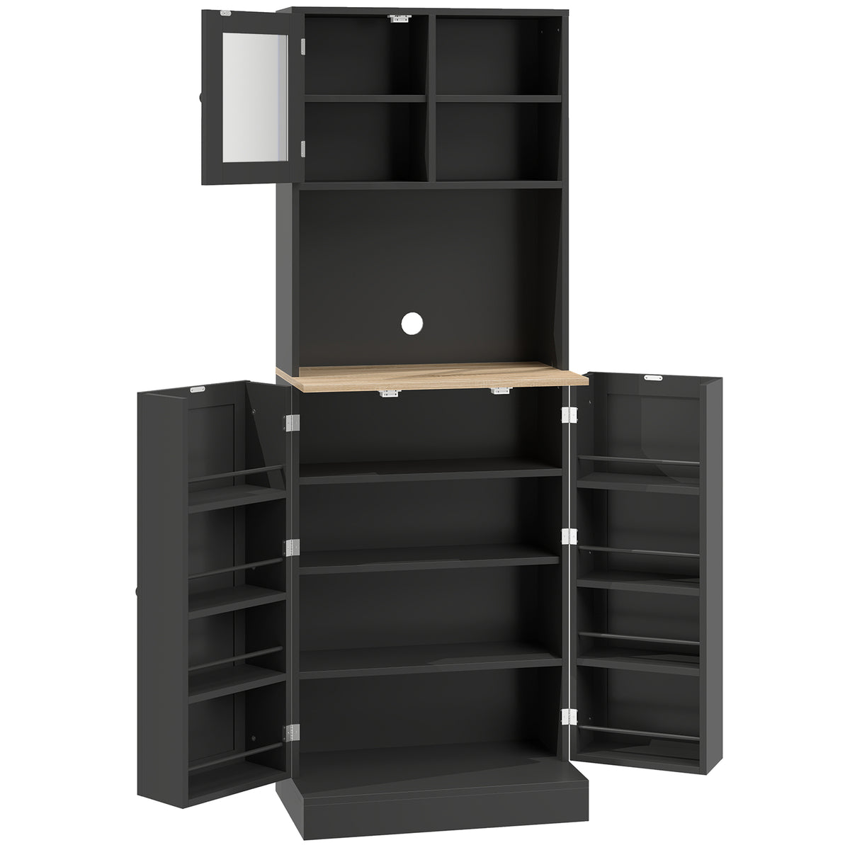 Tall Kitchen Pantry Cabinet with Adjustable Shelves – 24"W x 67"H