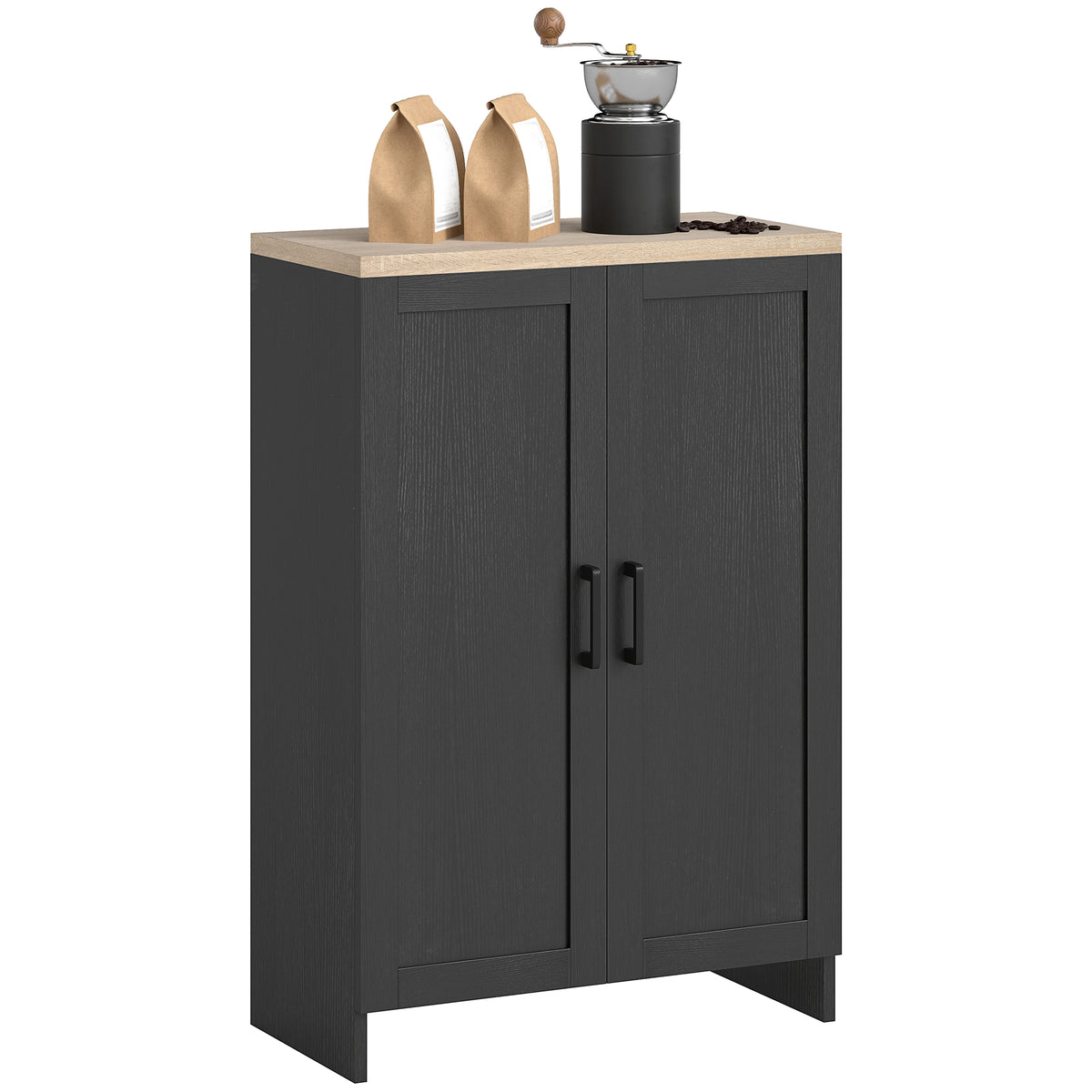 Modern Storage Cabinet with Doors and Adjustable Shelf – 24"W x 35"H