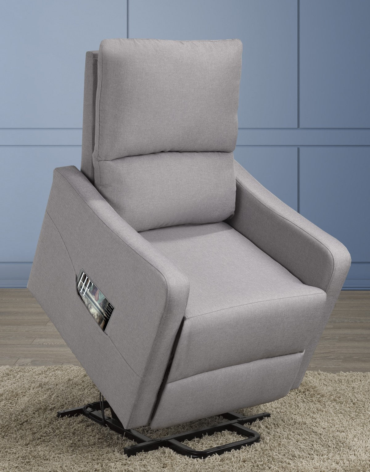 Luxurious Power Lift Recliner Chair Light Grey Ergonomic Plush Cushioning
