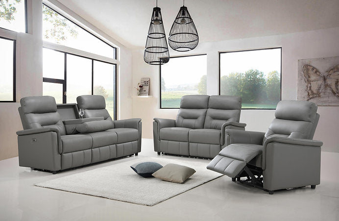 Power Reclining 3-Piece Living Room Set Espresso Leather