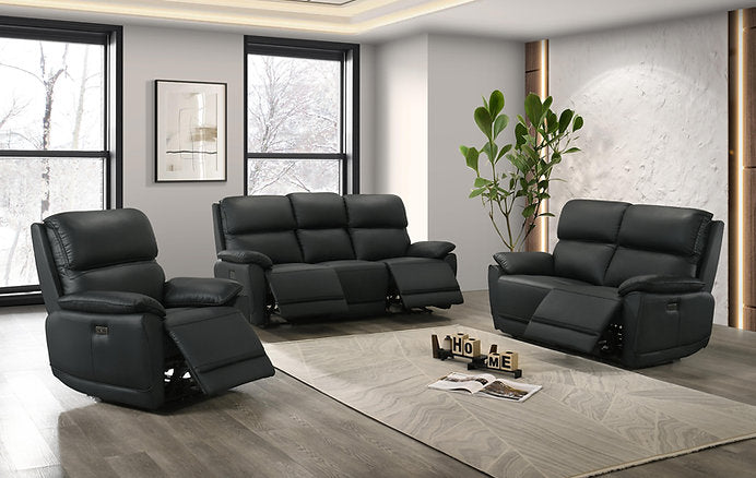 Power Reclining 3-Piece Living Room Set Chocolate Leather