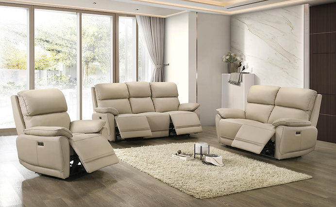 Power Reclining 3-Piece Living Room Set Chocolate Leather