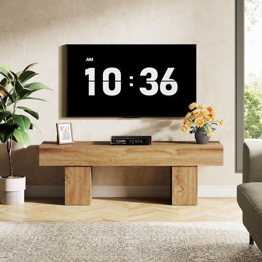 TV Stand for 55 Inch TV, Farmhouse Entertainment Center TV Console for Living Room