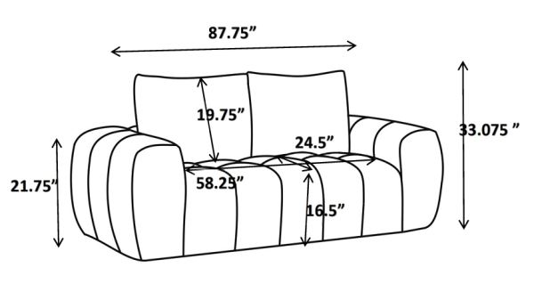 Brassex Plush Taupe Compression Sofa With Pocket Coils