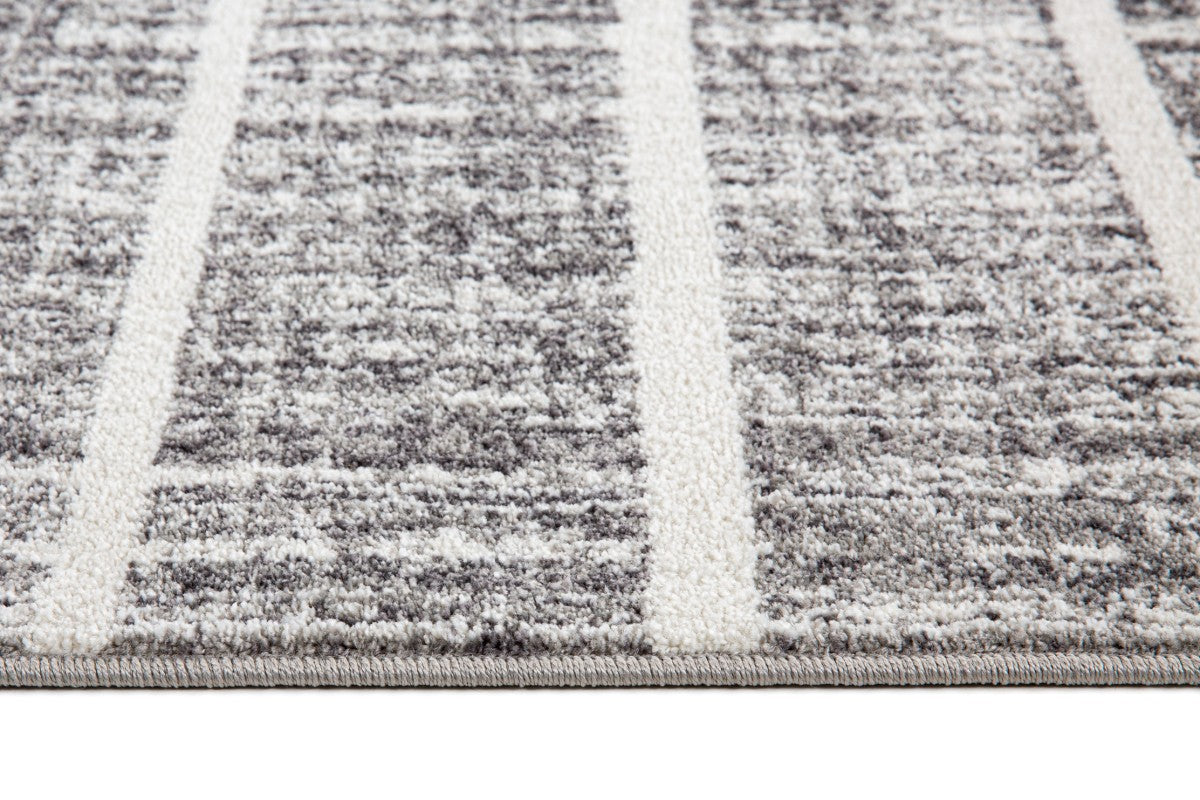 Distressed Jute Area Rug – White/Silver