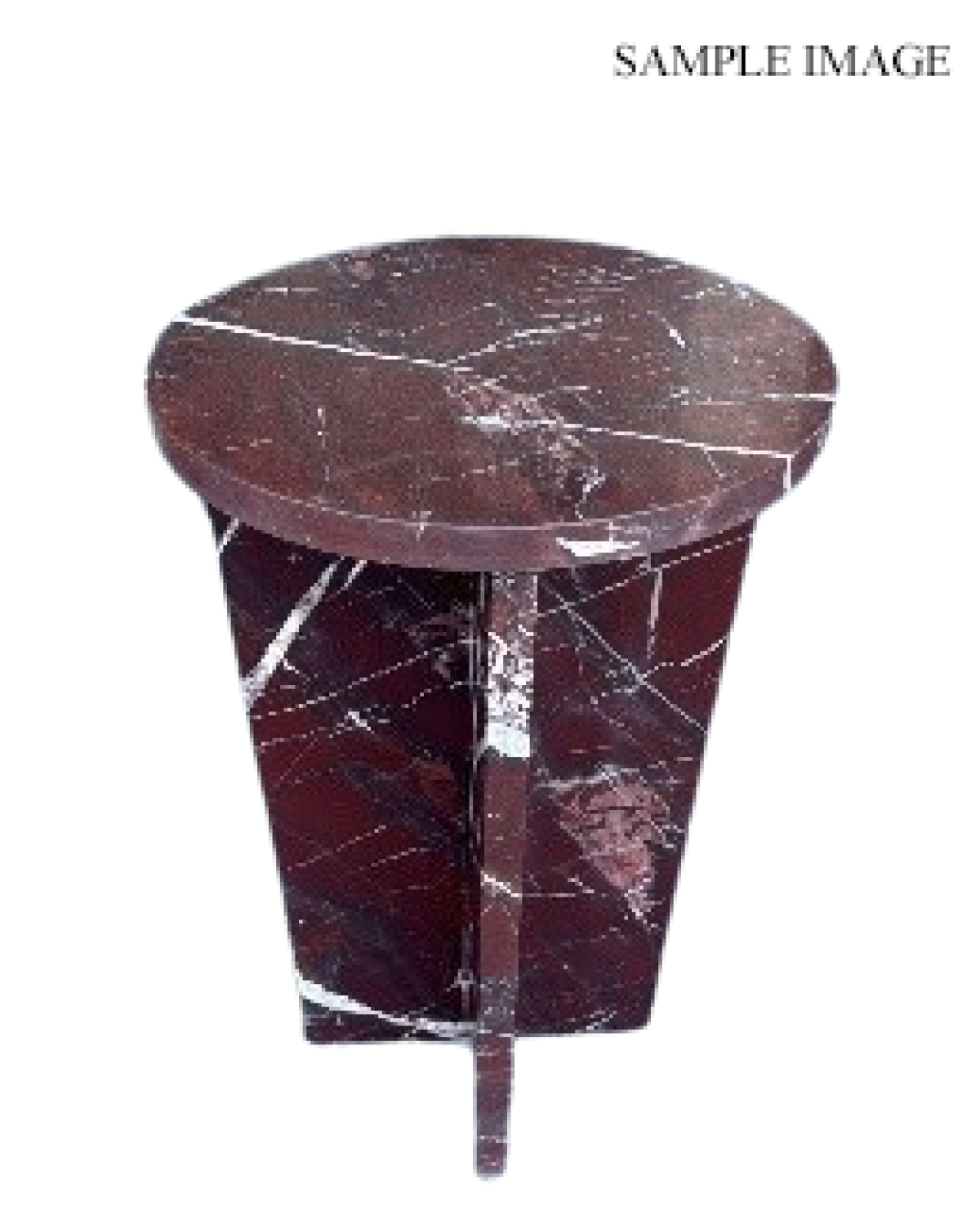 Marble Side Table – Burgundy (Style 2)