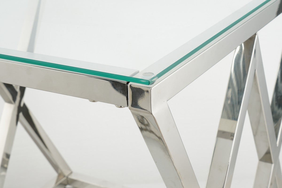 Glass Coffee Table – Silver