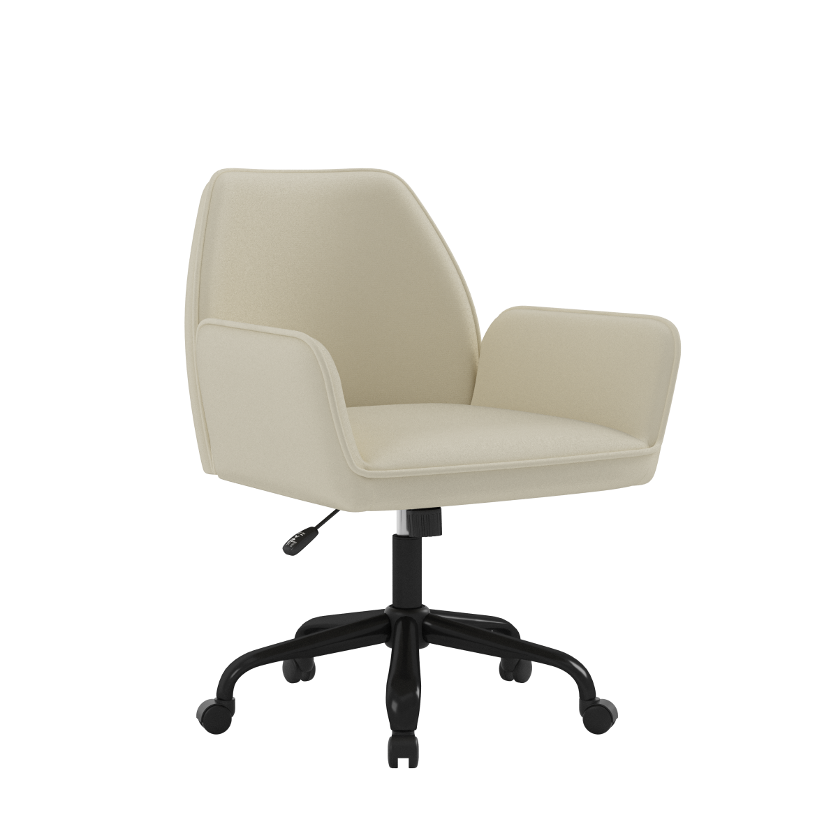 Mareo Ergonomic Beige Fabric Office Chair with Adjustable Height and Swivel