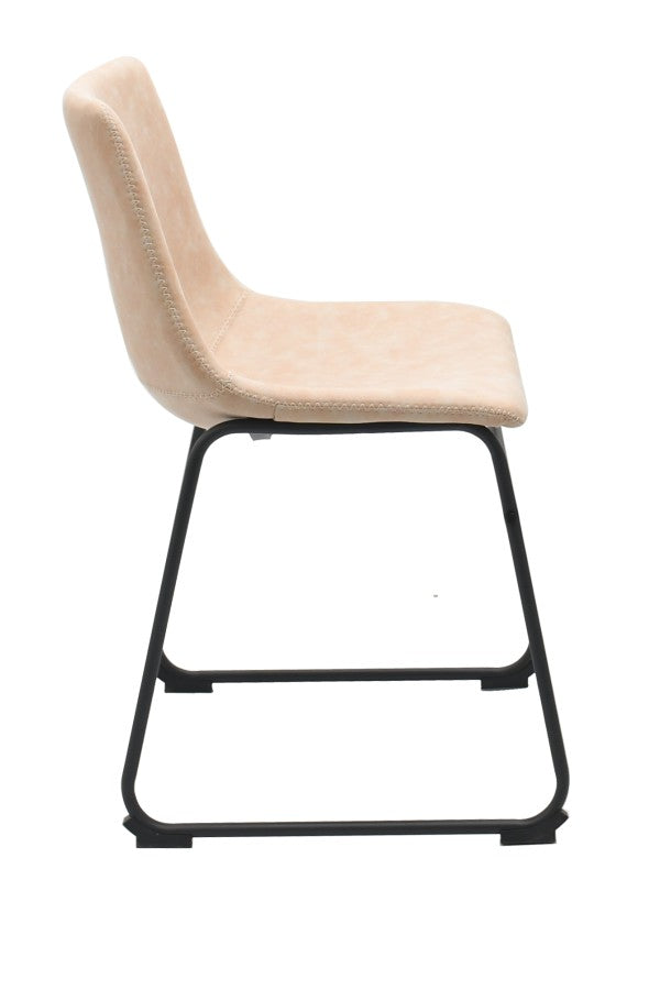Dining Chair Set of 2 Vintage Beige