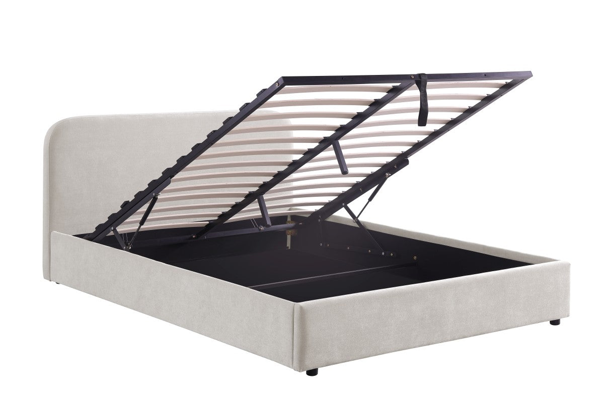 Upholstered Solid Wood Platform Storage Bed