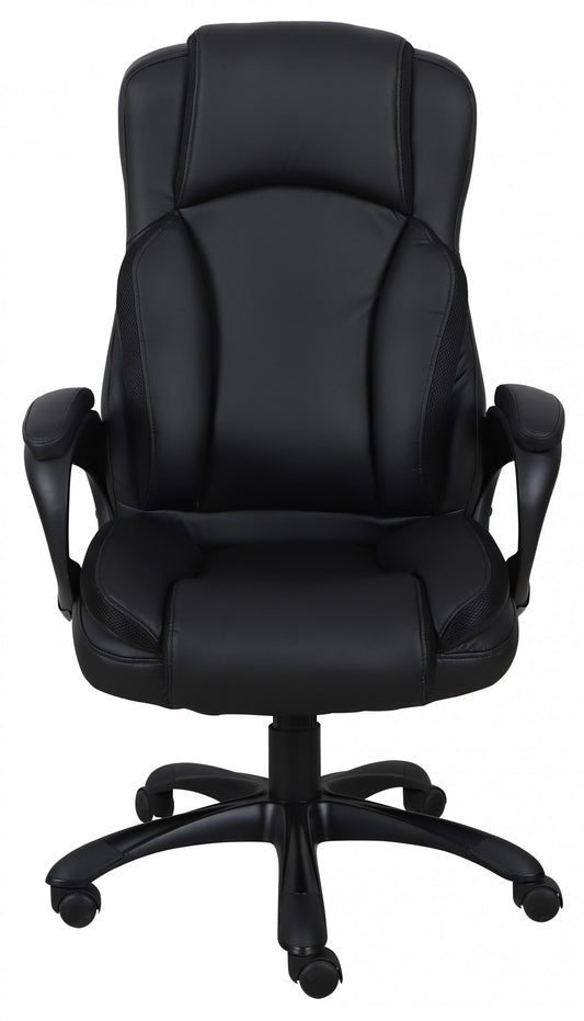 Ergonomic High-Back Office Chair with Gas Lift, Fabric Upholstery, Black
