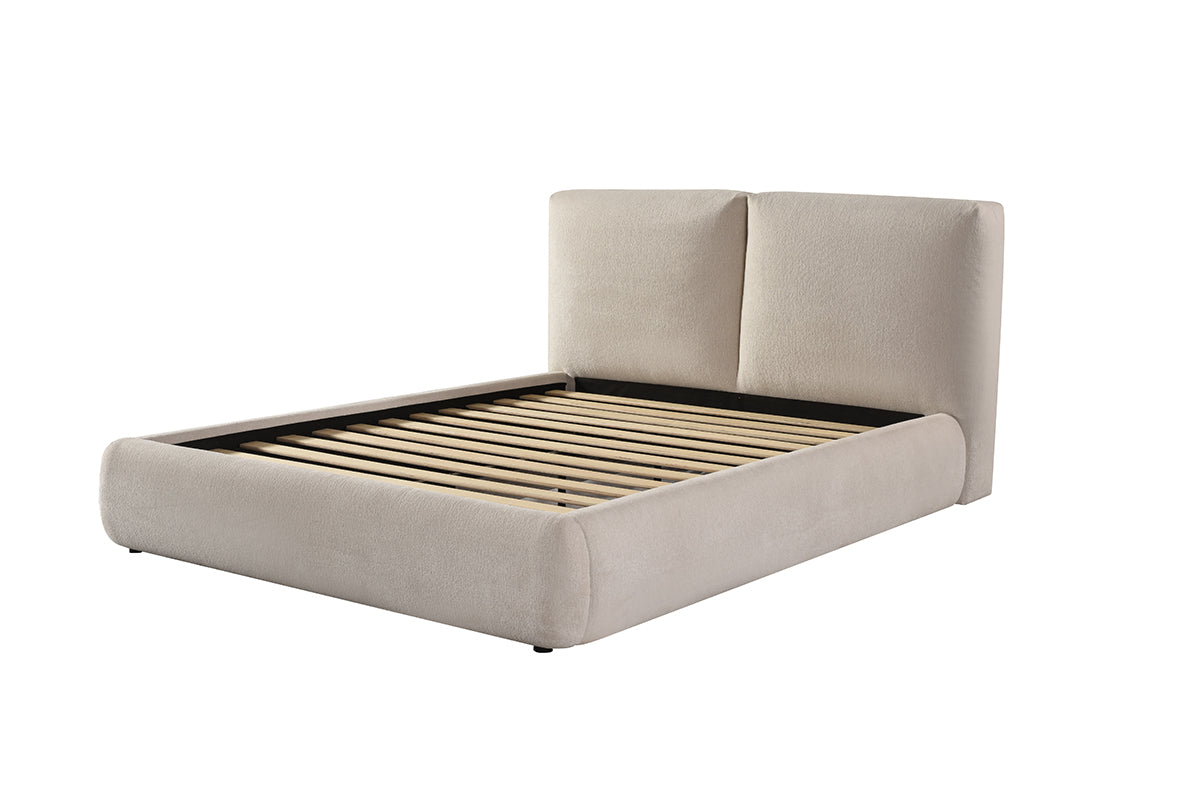 KING BED FRAME - BEIGE