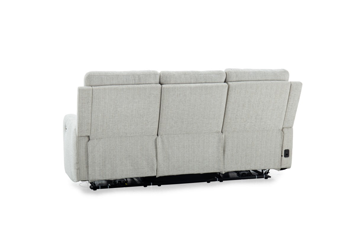 Upholstered Power Recliner Sofa – Oatmeal Milk