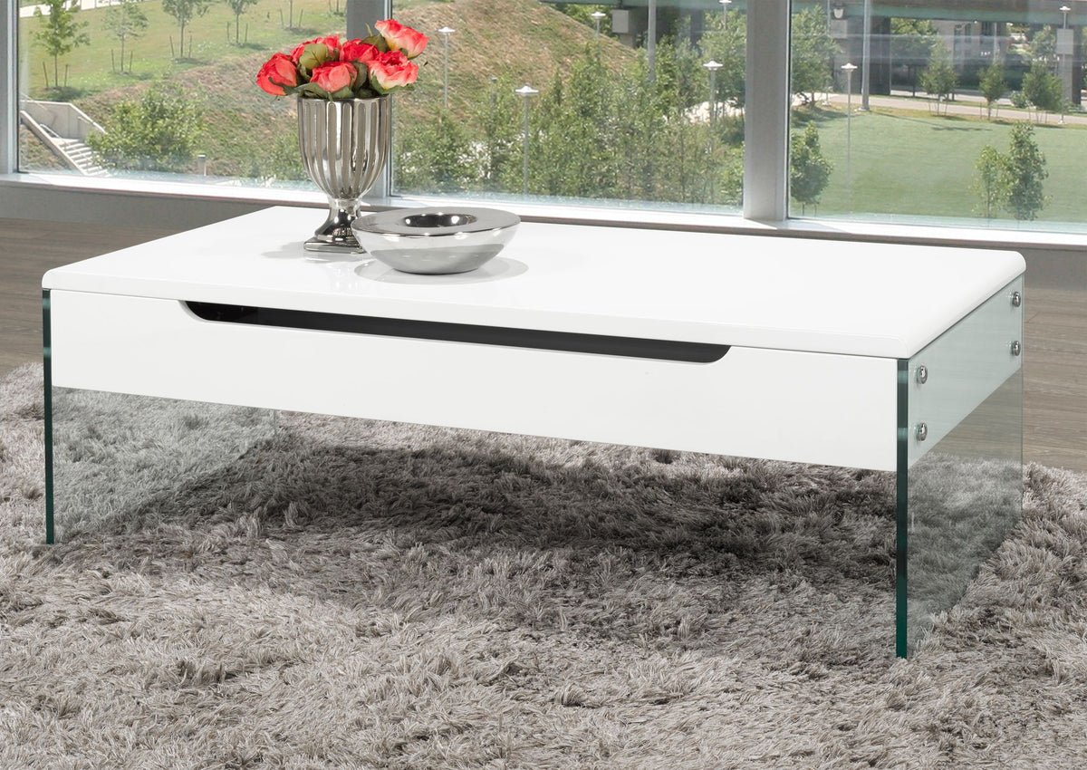 Glass Coffee Table – White (Style 2)