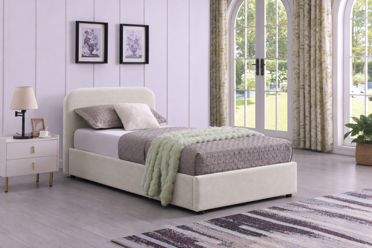 Upholstered Solid Wood Platform Storage Bed