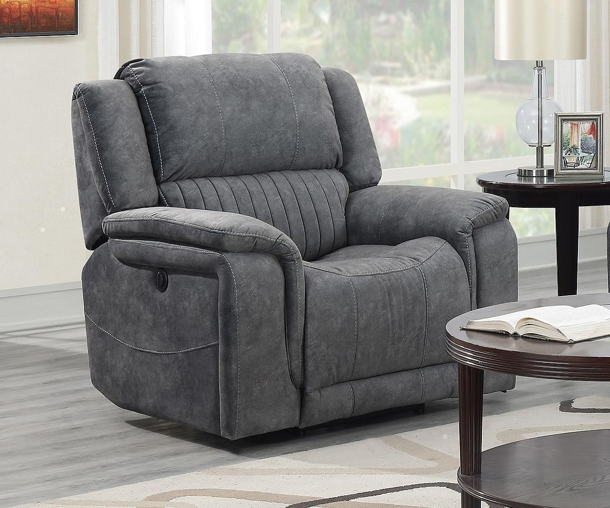 Washington Power Reclining Sofa Set: Suede Blend, USB Ports, Wireless Charger