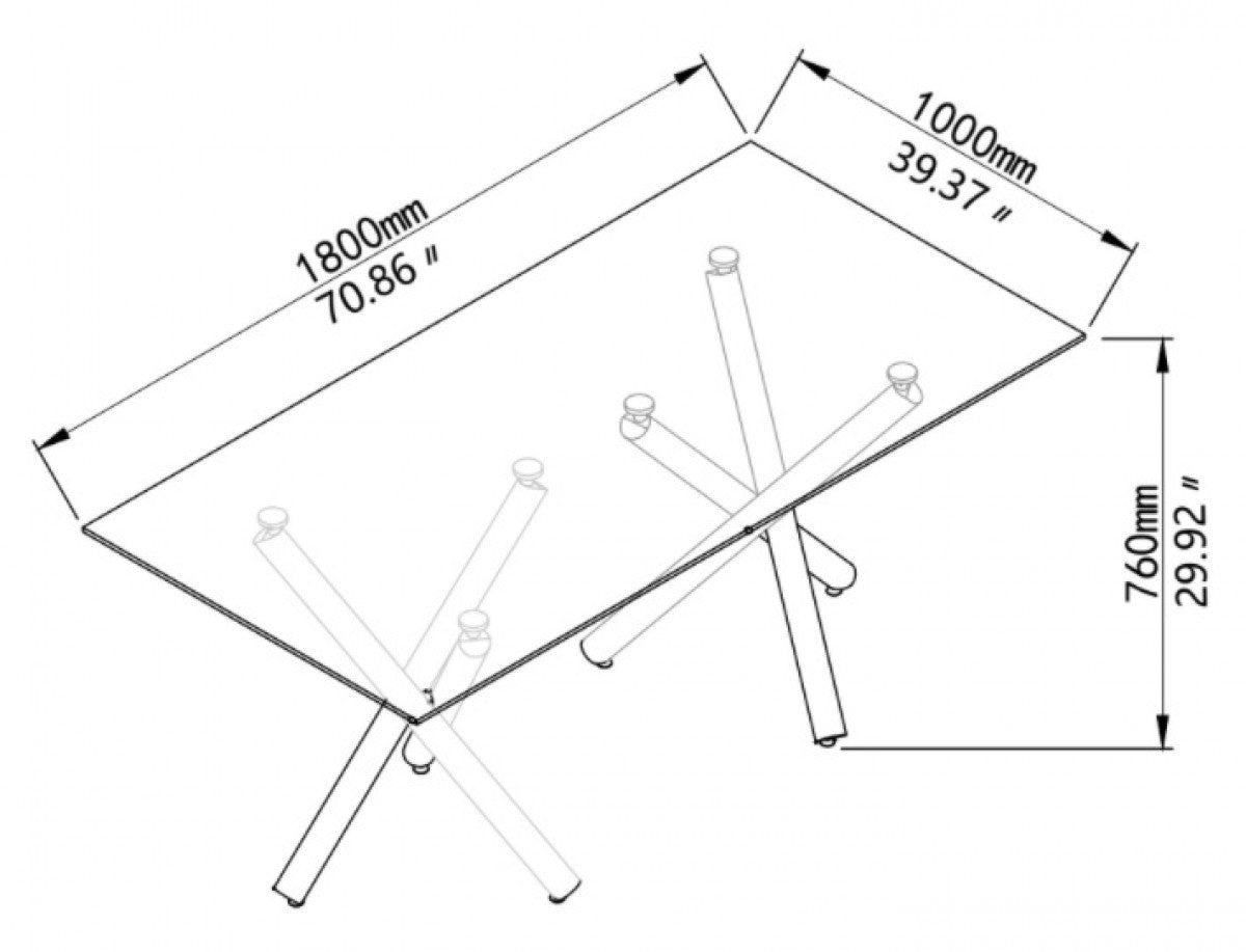 Glass Dining Table – Gold