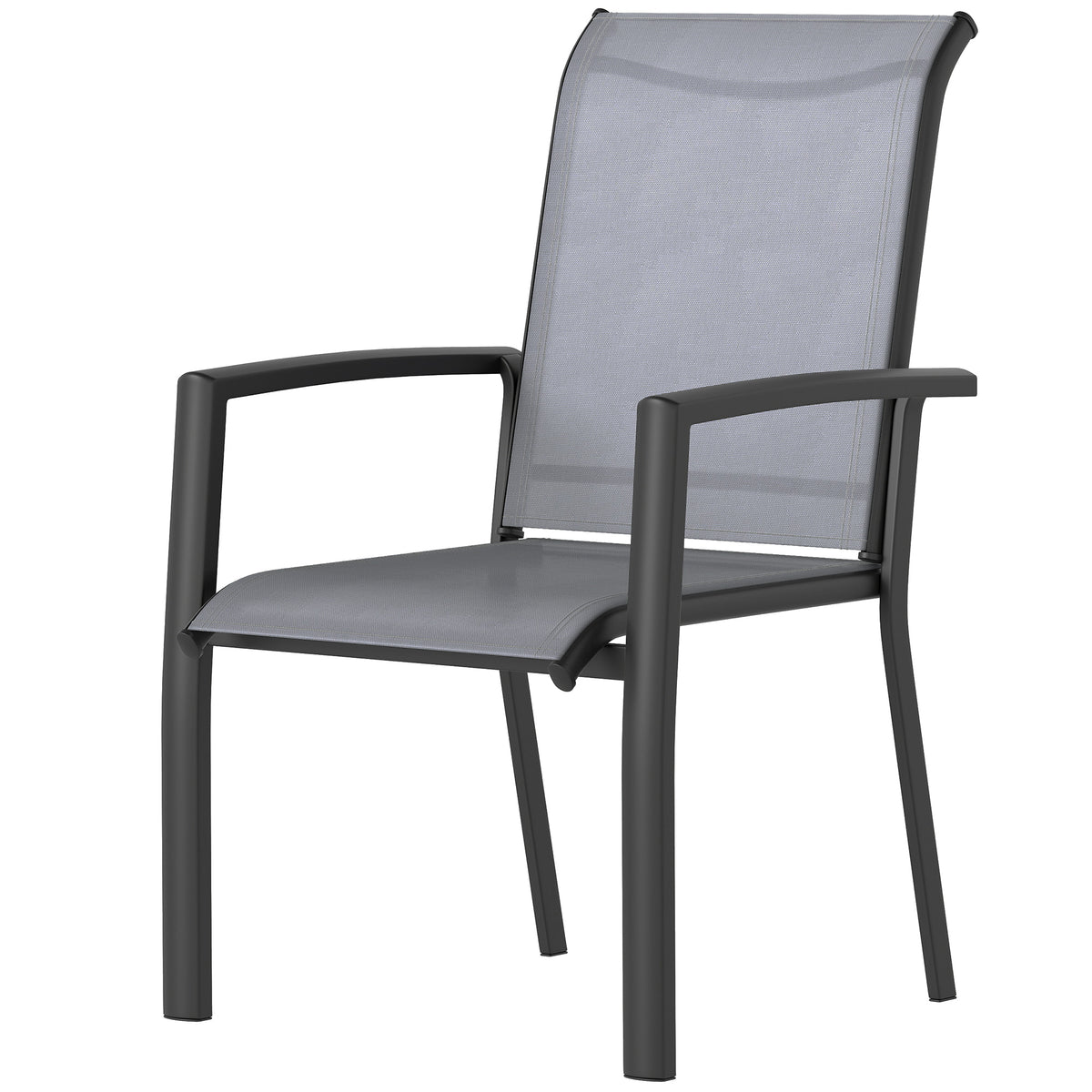 Stackable Patio Chairs Set of 4, Outdoor Dining Chairs with All Weather Breathable Mesh and Armrests