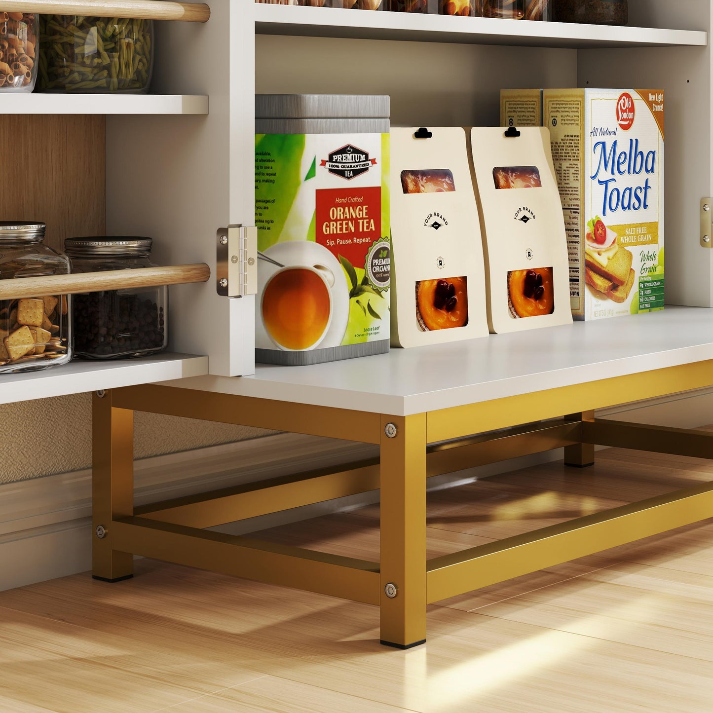 HOMCOM Kitchen Pantry Cabinet Freestanding 12 Door Shelves White