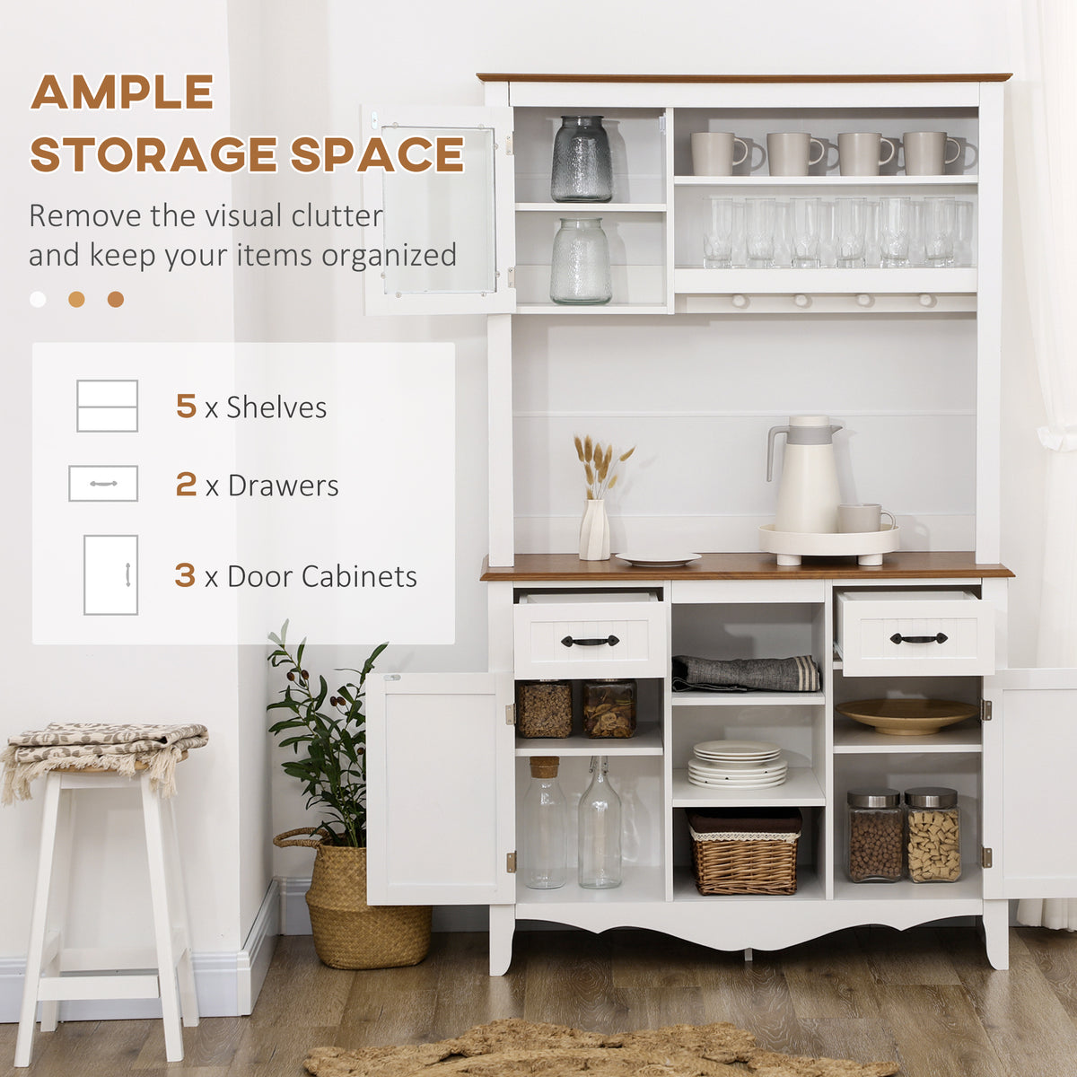 Kitchen Buffet with Hutch – 42"W x 71"H