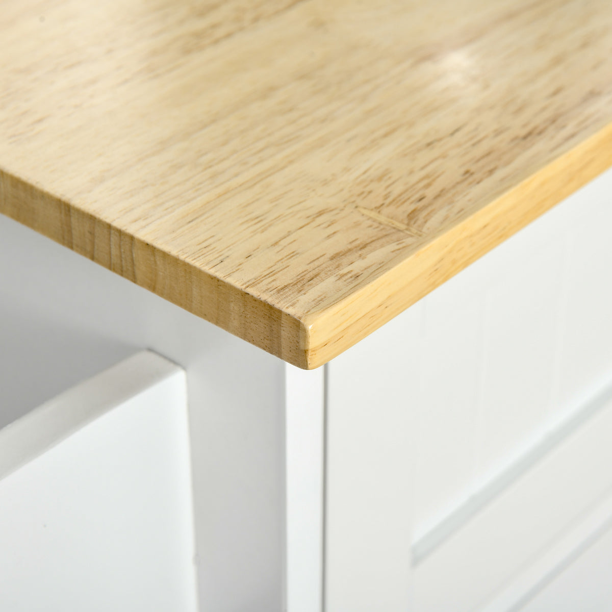 Kitchen Island with Storage and Solid Wood Top – 48"W x 36"H