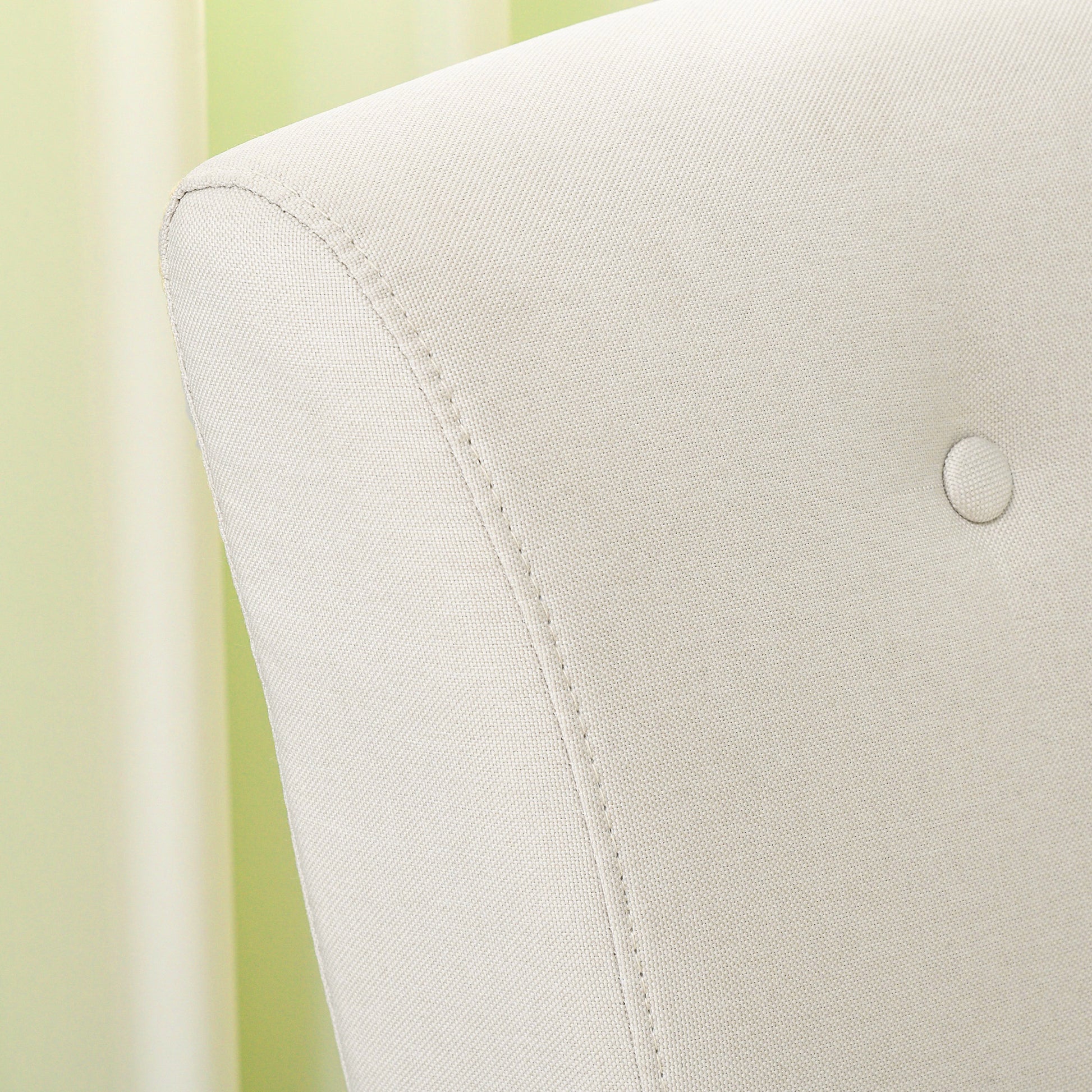 HOMCOM Elegant Cream Fabric Accent Armchair with Rolled Arms Wood Legs