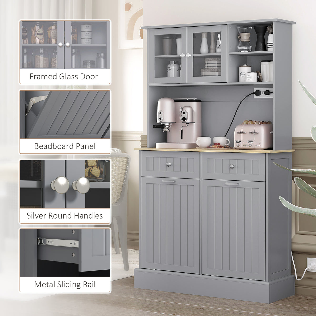 Kitchen Cabinet with Charging Station – 39"W x 68"H