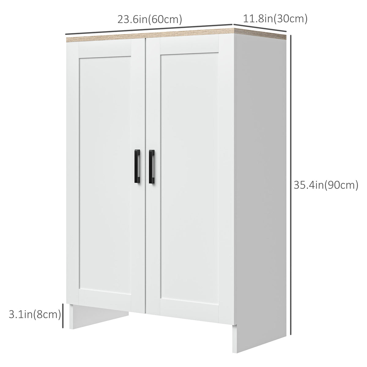 Modern Storage Cabinet with Doors and Adjustable Shelf – 24"W x 35"H