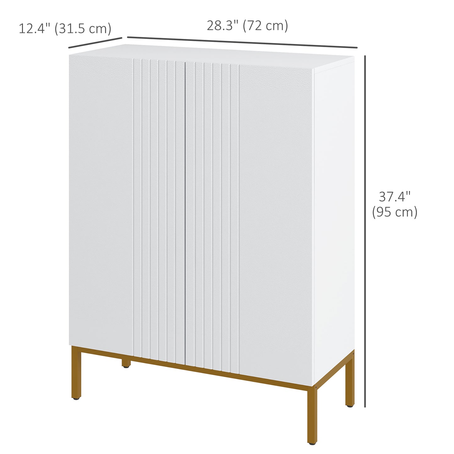 Narrow White Shoe Storage Cabinet: Adjustable Shelves, Soft-Close Hinges, 15-20 Pairs