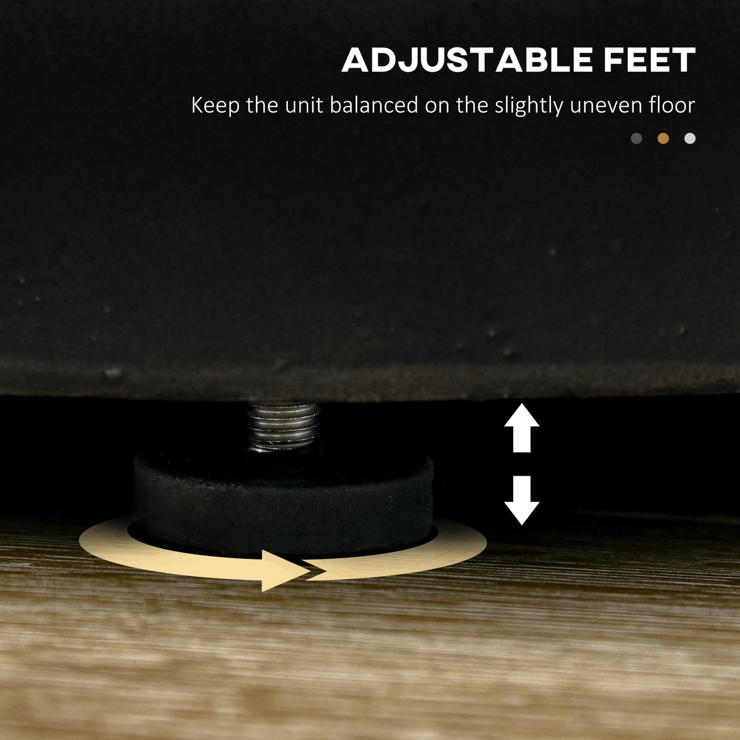 HOMCOM Lightweight Concrete Finish Round Accent Side Table with Adjustable Feet