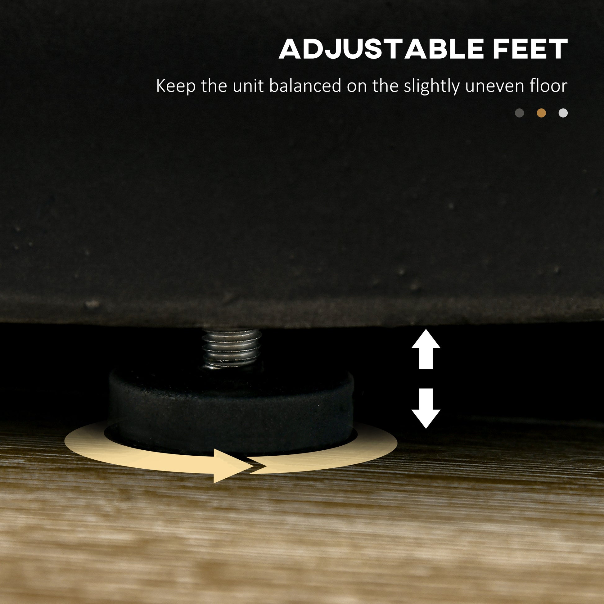 HOMCOM Lightweight Concrete Finish Round Accent Side Table with Adjustable Feet