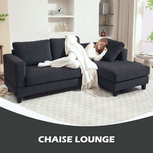 L-Shaped Sofa with Chaise Lounge & Spring Cushions – Style 2