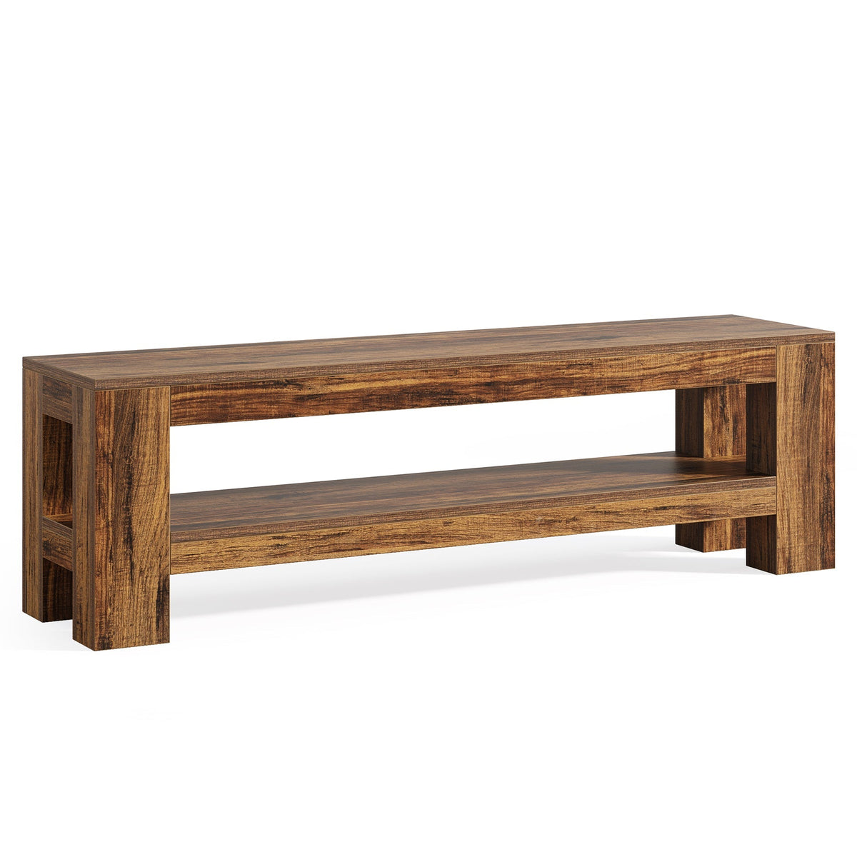 59" Entryway Bench, Farmhouse Indoor Console Shoe Bench End of Bed Table